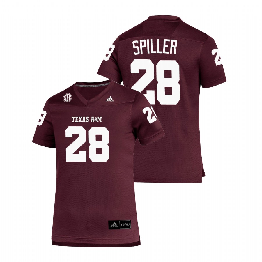 youth texas a&m aggies isaiah spiller maroon replica football jersey