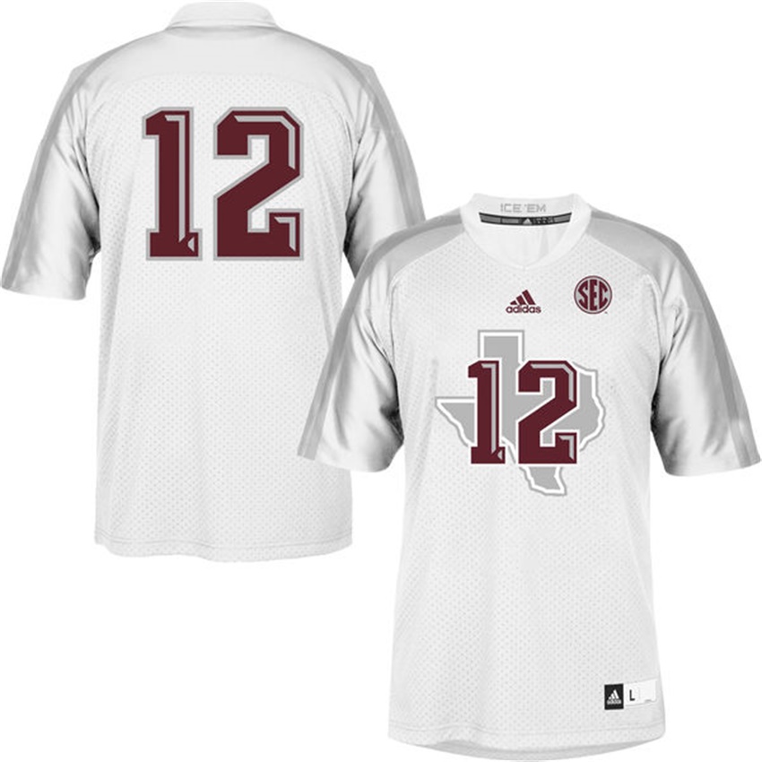 youth texas a&m aggies white 12 iced out college football jersey