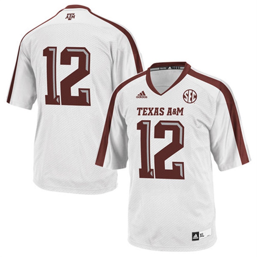 youth texas a&m aggies white 12 ncaa football jersey
