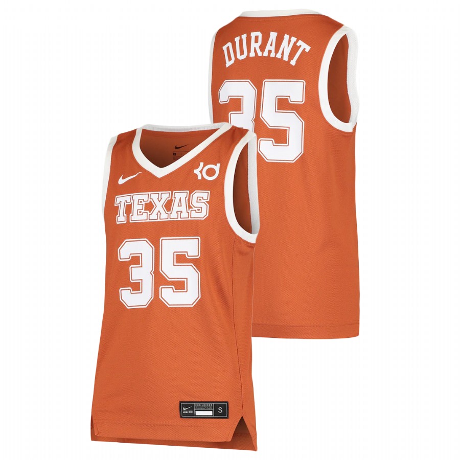 youth texas longhorns kevin durant college basketball replica texas orange jersey