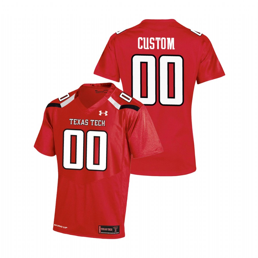 youth texas tech red raiders custom red replica football jersey