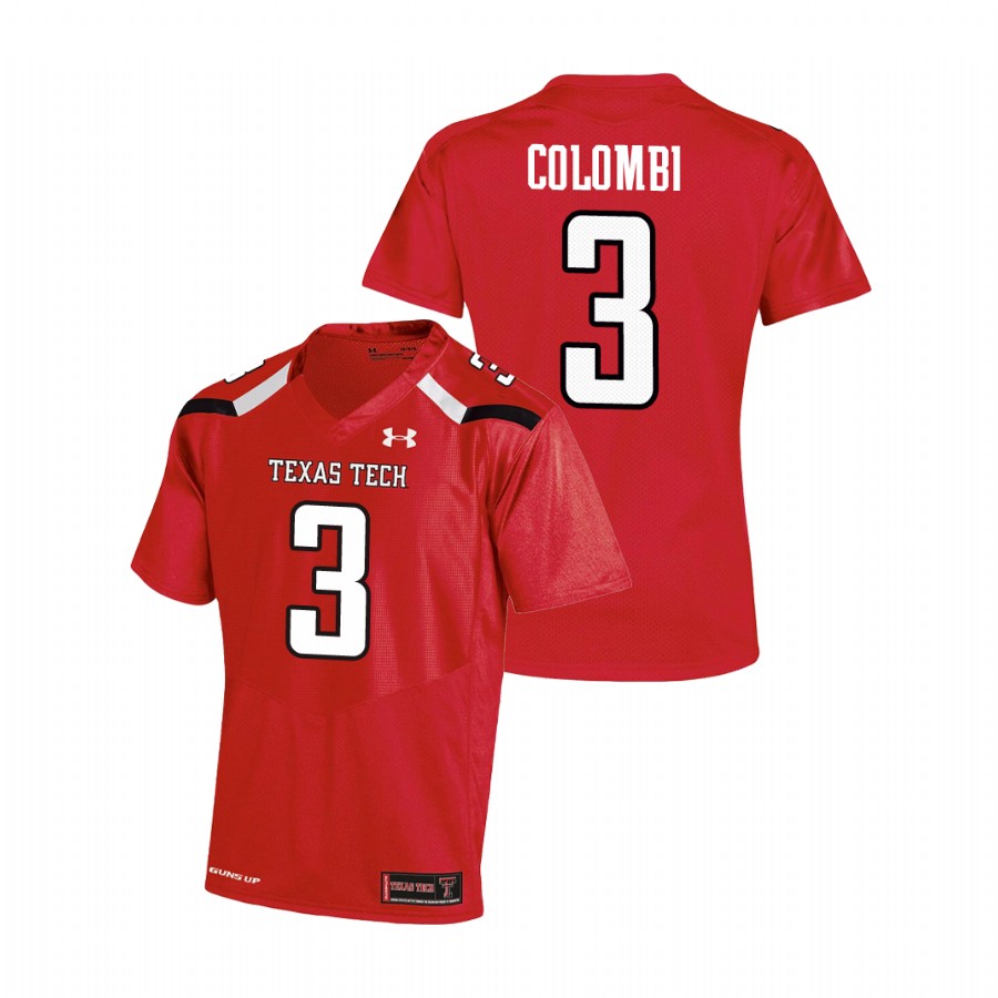 youth texas tech red raiders henry colombi red replica football jersey