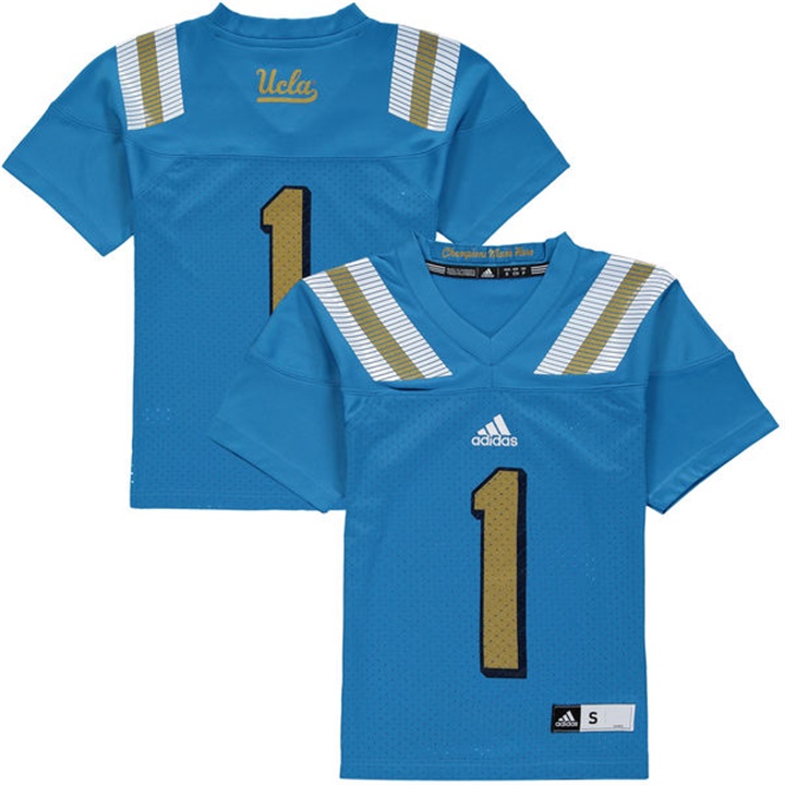 youth ucla bruins light blue 1 ncaa football jersey