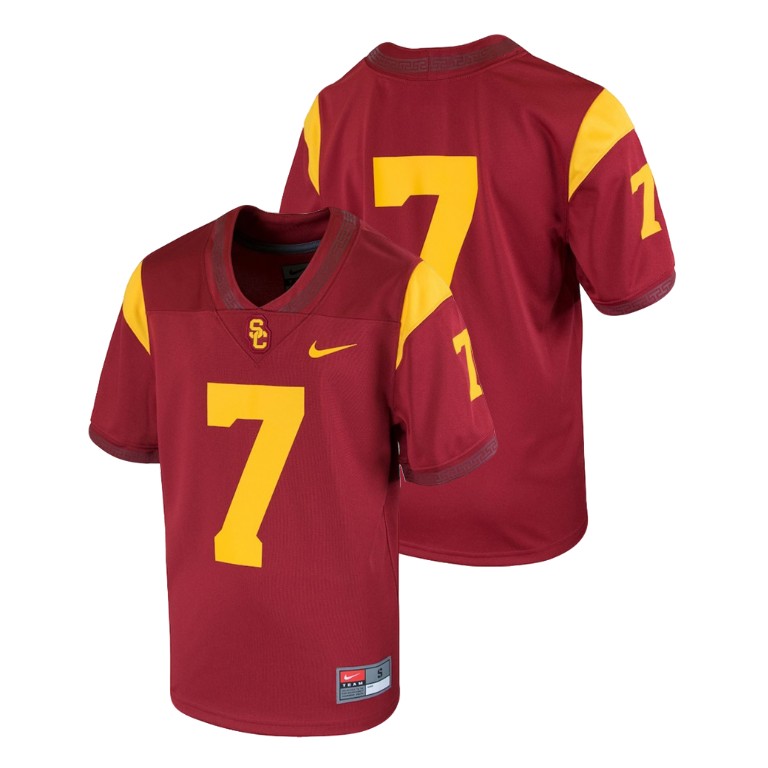 youth usc trojans 7 cardinal college football team replica jersey
