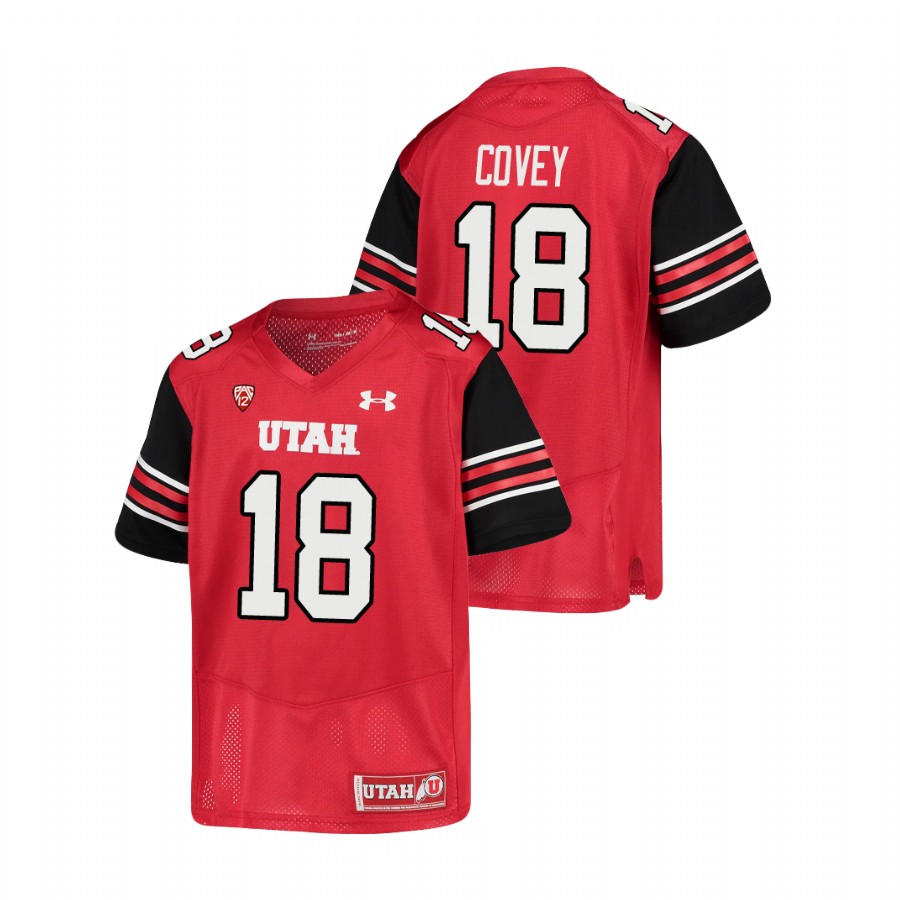 youth utah utes britain covey red replica football jersey