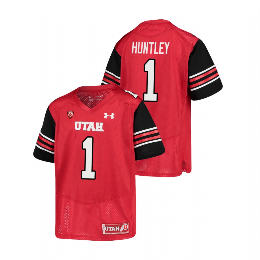 youth utah utes tyler huntley red replica football jersey