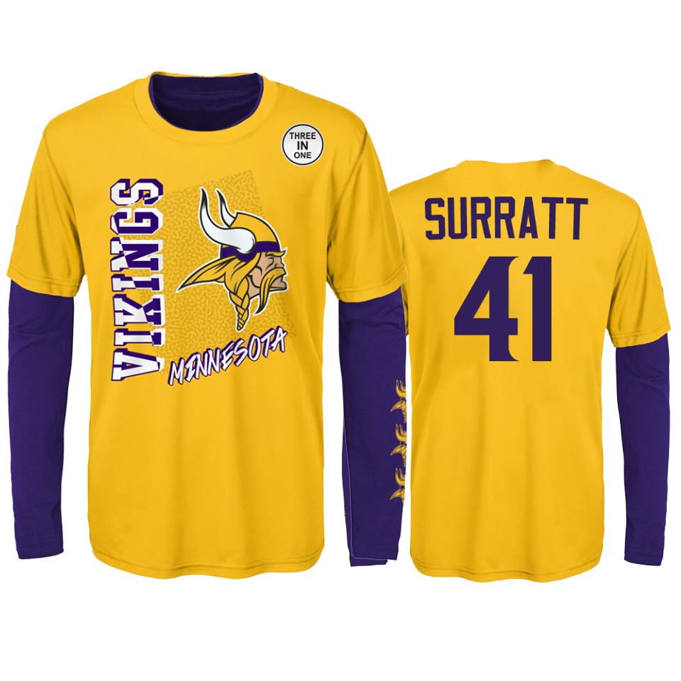 youth vikings chazz surratt gold purple combo set t shirt