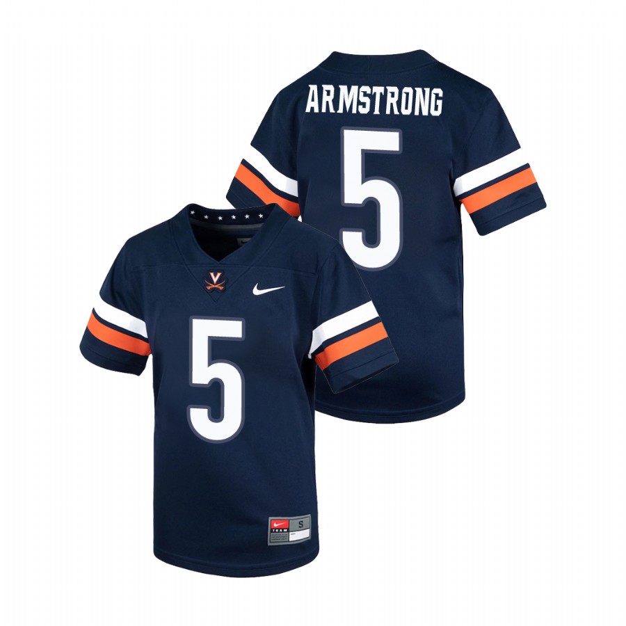 youth virginia cavaliers brennan armstrong navy untouchable football jersey