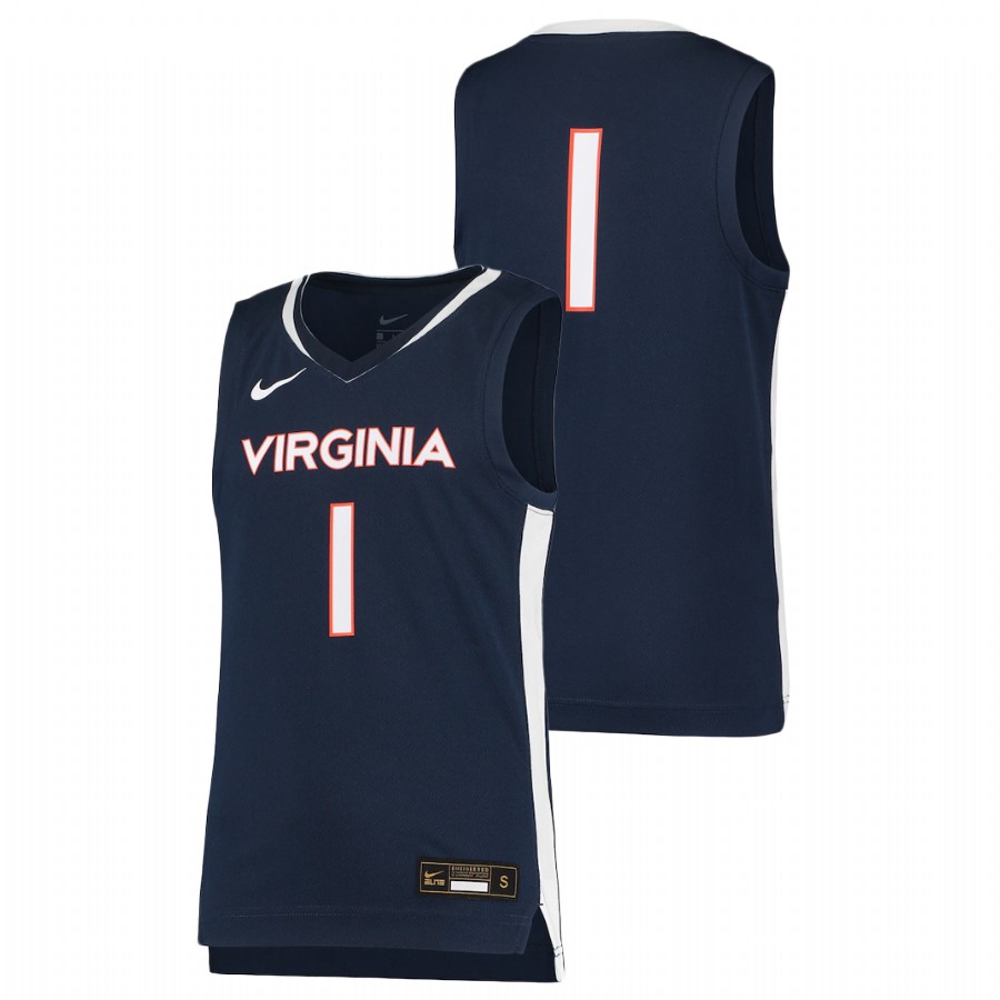 youth virginia cavaliers navy replica college basketball jersey