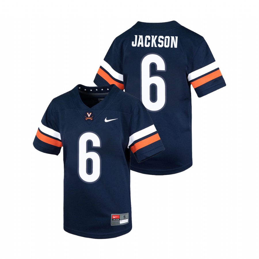 youth virginia cavaliers nick jackson navy untouchable football jersey