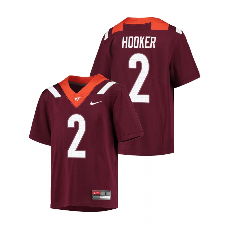youth virginia tech hokies hendon hooker maroon untouchable football jersey