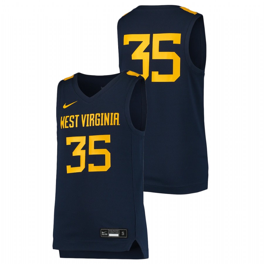 youth west virginia mountaineers navy replica college basketball jersey
