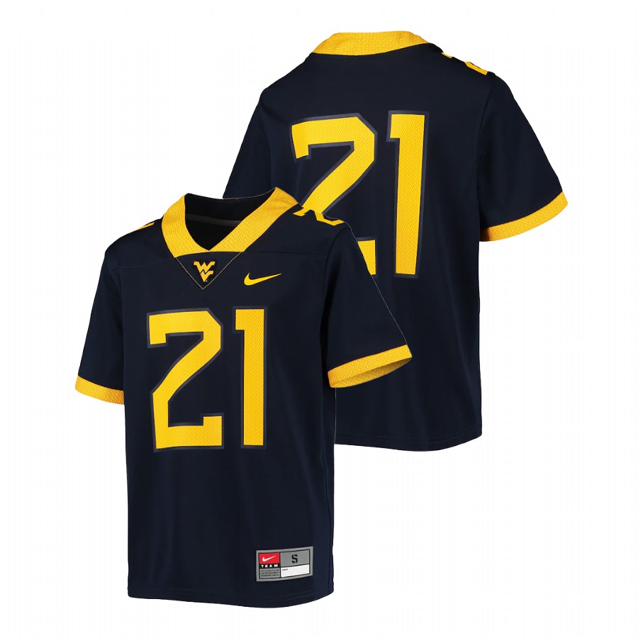 youth west virginia mountaineers untouchable replica college football navy jersey