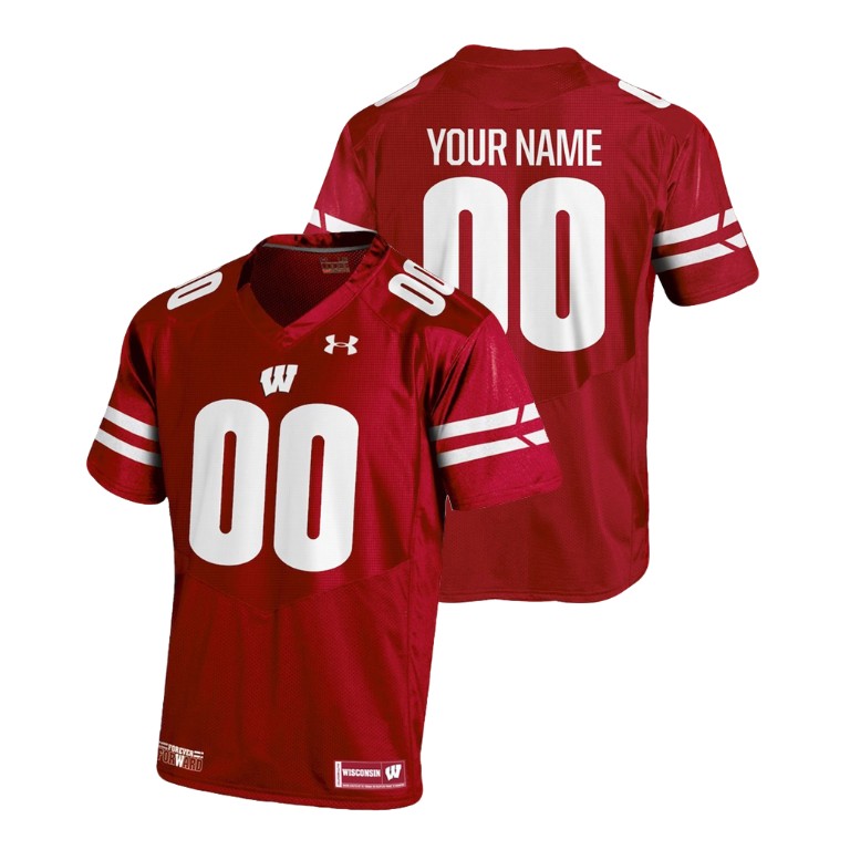 youth wisconsin badgers 00 custom red college football 2018 replica jersey