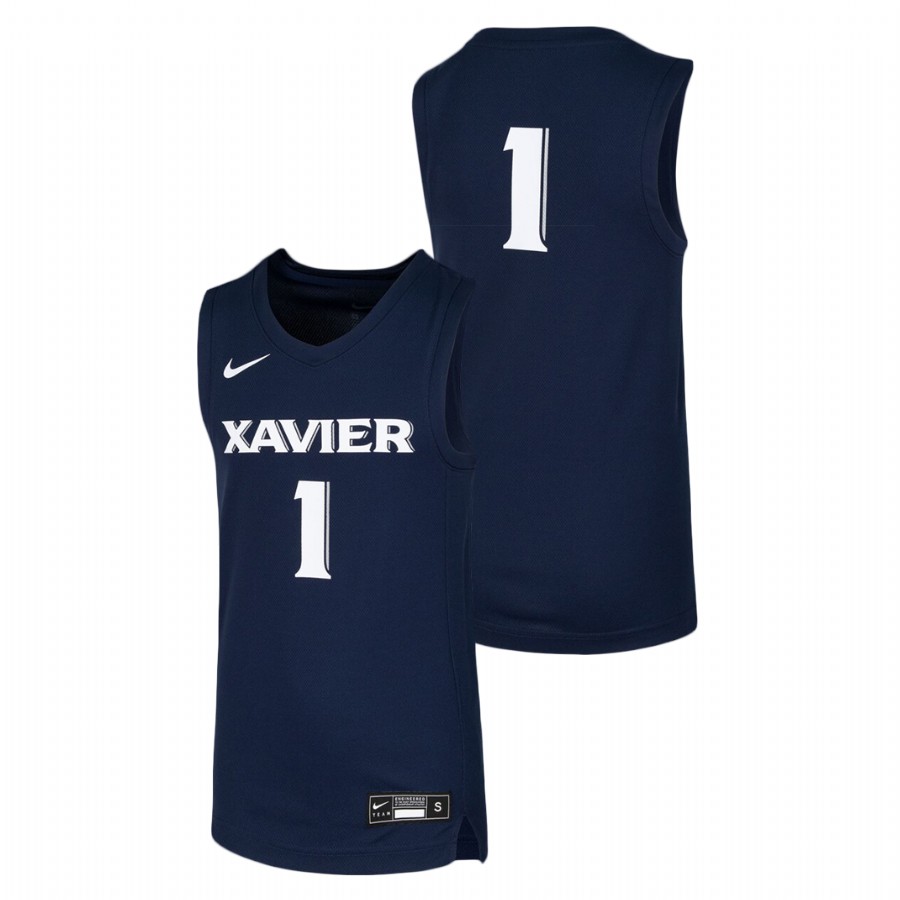 youth xavier musketeers navy replica jersey