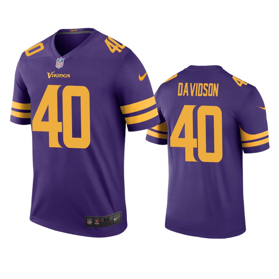 zach davidson color rush legend vikings purple jersey