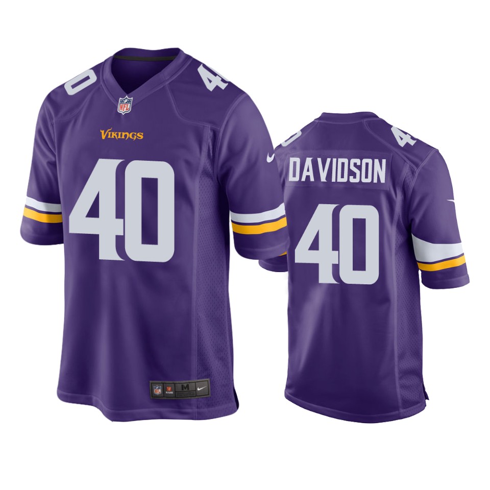 zach davidson vikings purple game jersey