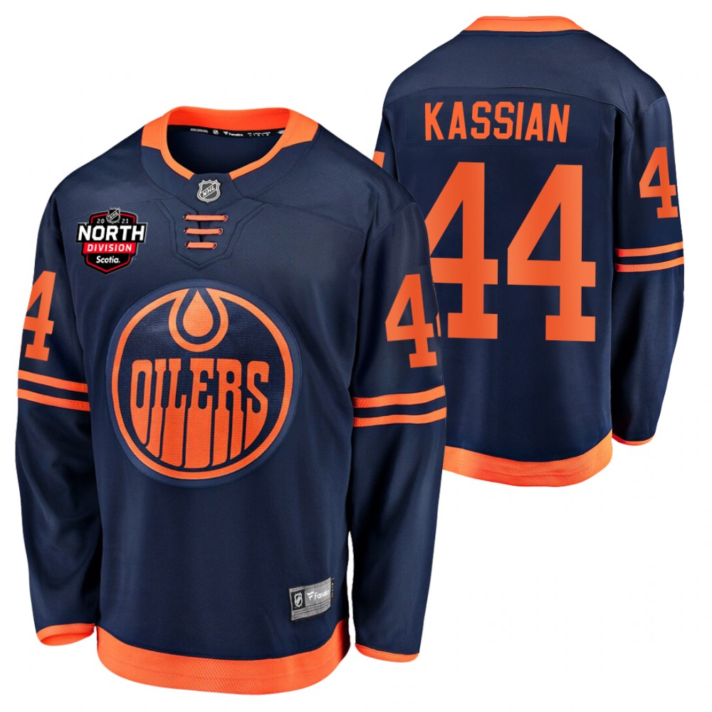 zack kassian Oilers 2021 North Division Patch Jersey Navy Alternate