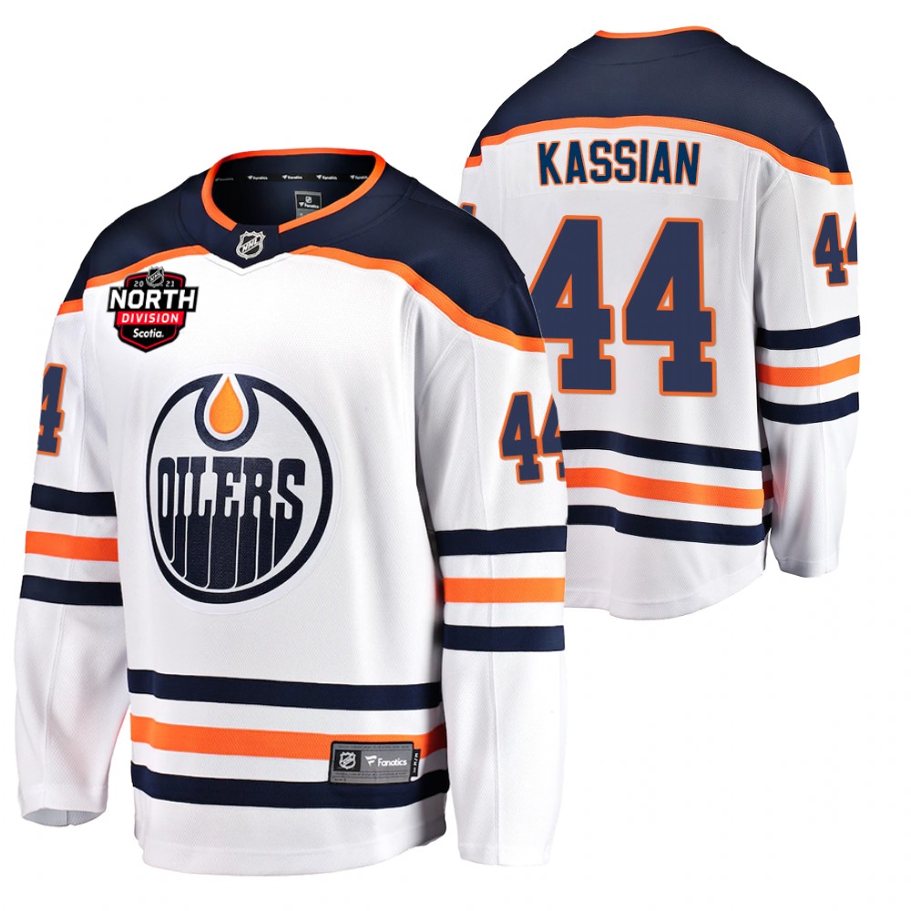 zack kassian Oilers 2021 North Division Patch Jersey White Away