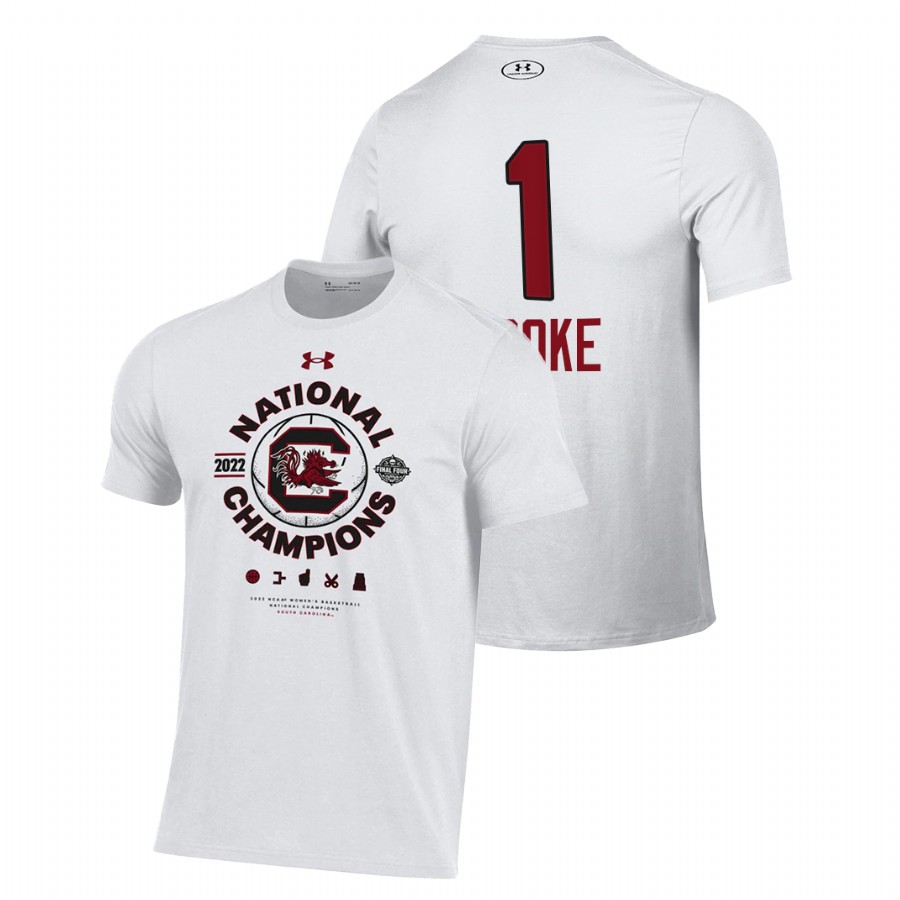 zia cooke south carolina gamecocks white 22 ncaa women's basketball national locker room t shirt